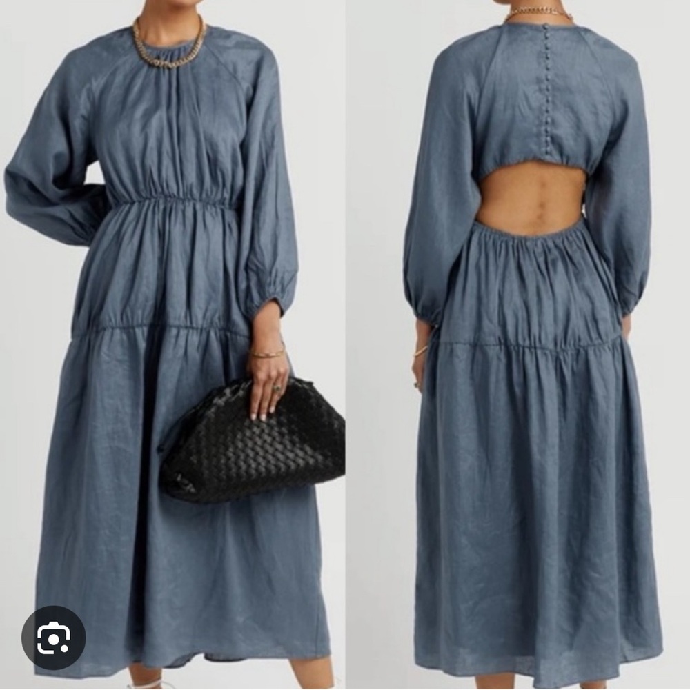 NWT DISSH Impala Steel Linen Midi Dress